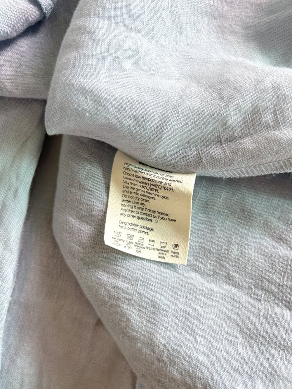 Linennaive Blue Linen Corset Milkmaid Dress, Ylang 18 Cinderella, Puff Sleeves - Picture 9 of 9